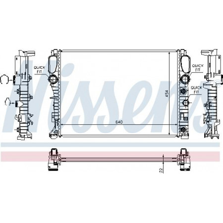 Termosifone. raffreddamento motore Radiatore motore automatico-manuale con i primi elementi idonei. MERCEDES CLS C219 E T-MODEL S2 MERCEDES-BENZ CLASSE E (W211), Berlina, 03.2002 - 03.2009 Nissens 62792A