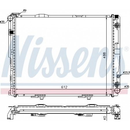Radiador. resfriamento do motor O radiador do motor se encaixa. MERCEDES E T-MODEL S124 E W124 3.0D MERCEDES-BENZ E-CLASS (W124), Sedan, 02.1993 - 06.1996 Nissens 62762A