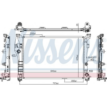 Radiator. motorkoeling Motorradiator past. MERCEDES A W176 CLA C117 CLA SHOOTING BRAKE X117 GLA X156 2.0 MERCEDES-BENZ CLA Shooting Brake (X117), Touring, 01.2015 - 03.2019 Nissens 627044