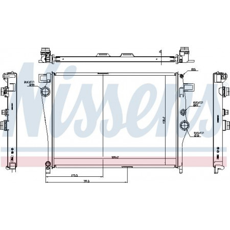 Termosifone. raffreddamento del motore Il radiatore del motore sinistro è adatto. MERCEDES C T-MODEL S205 C W205 1.6D MERCEDES-BENZ CLASSE C T-Model (S205), Touring, 09.2014 - Nissens 627035
