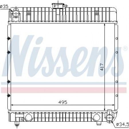 Radiator. motorkoeling Motorradiator past. MERCEDES 123 C123 123 T-MODEL S123 123 W123 S W126 2.0-2.9D MERCEDES-BENZ 123 T-Model (S123), Touring, 09.1977 - 12.1986 Nissens 62710