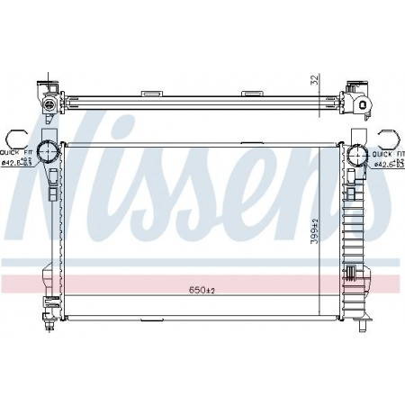 Radiator. motorkoeling Motorradiator past. MERCEDES C T-MODEL S203 C W203 2.7D MERCEDES-BENZ C-KLASSE T-Model (S203), Touring, 03.2001 - 08.2007 Nissens 62784A