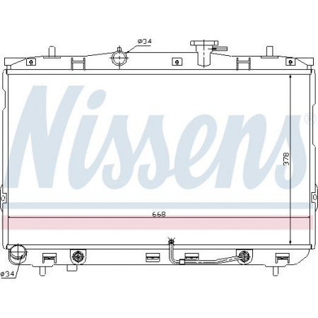 Radiator. motorkoeling Motorradiator past. HYUNDAI COUPE II TIBURON 2.0 HYUNDAI COUPE VII (GK), Compartiment, 01.2001 - 12.2012 Nissens 67489