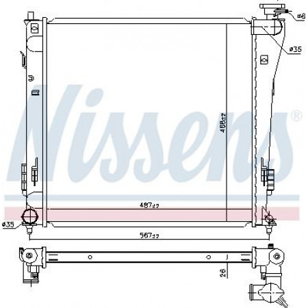 Radiator. engine cooling Engine radiator fits. HYUNDAI I40 I I40 I CW 1.7D HYUNDAI i40 CW (VF), Touring, 07.2011 - Nissens 67551