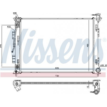 Radiateur, refroidissement du moteur HYUNDAI SONATA VII (LF), Berline, 06.2014 - Nissens 675053