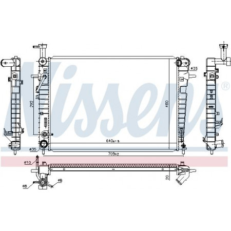 Radiador. Refrigeración del motor Se adapta al radiador del motor automático. HYUNDAI TUCSON 2,0-2,7 HYUNDAI TUCSON (JM), Crossover, 06,2004-Nissens 675005