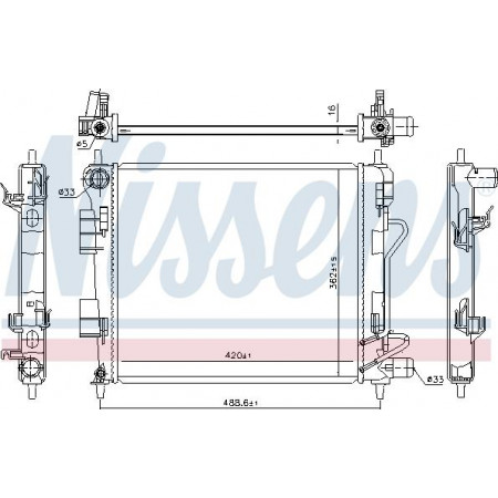 Radiador. Refrigeración del motor Se adapta al radiador del motor automático. HYUNDAI I10 II 1,0-1.0LPG-1.2 HYUNDAI i10, sedán, 12,2013-Nissens 675025