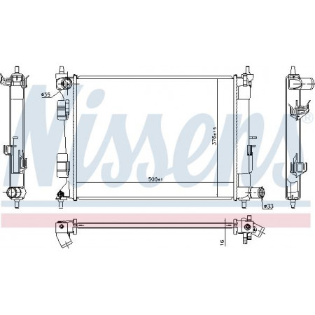 Radiador. resfriamento do motor Radiador do motor Ajustes manuais. HYUNDAI I20 ACTIVE I20 II 1.2-1.2LPG-1.4 HYUNDAI i20 ACTIVE (IB, GB), Hatchback, 09.2015 - Nissens 675072