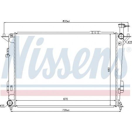 Radiador. resfriamento do motor Radiador do motor Ajustes manuais. HYUNDAI SANTA FE II SANTA FE III 2.4 HYUNDAI SANTA FE II (CM), Crossover, 10.2005 - 03.2015 Nissens 67522