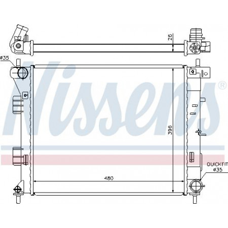 Radiador. resfriamento do motor O radiador do motor se encaixa. HYUNDAI ELANTRA V I30 KIA CEED PRO CEED 1.4D-1.6D HYUNDAI i30 (GDE), Hatchback Van, 06.2012 - Nissens 67607
