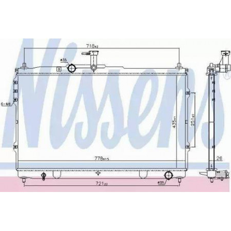 Radiador. resfriamento do motor O radiador do motor se encaixa. HYUNDAI H-1 CARGO H-1 TRAVEL 2.5D HYUNDAI H-1 (TQ), Cargo, 09.2007 - Nissens 67097
