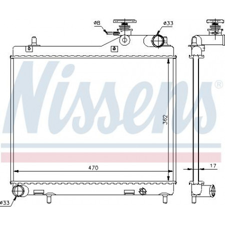 Radiator. engine cooling Engine radiator fits. HYUNDAI ACCENT II 1.5D HYUNDAI ACCENT II (LC), Hatchback, 09.1999 - 12.2012 Nissens 67049