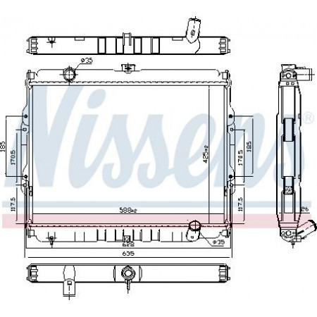 Radiator. racire motor Radiator motor se potriveste. HYUNDAI GALLOPER I GALLOPER II 2.5D-3.0 HYUNDAI GALLOPER I, Crossover, 08.1991 - 07.1998 Nissens 67046