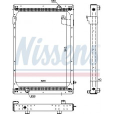 Radiador. resfriamento do motor Radiador do motor com encaixe na estrutura. MAN UL D2866LUH20-D2866LUH51 09.96- MAN UL, Ônibus, 09.1989 - Nissens 67195