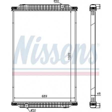 Radiator. engine cooling Engine radiator without frame fits. MAN LIONS CITY NG NL NU NEOPLAN CENTROLINER D0826LUH03-E2876LUH MAN NL (A37), Bus, 09.1988 - Nissens 67196