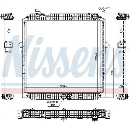 Termosifone. raffreddamento motore Radiatore motore con telaio basso adatto per EURO 6. MERCEDES ACTROS MP4 - MP5 ANTOS AROCS 471.943-OM936.9 MERCEDES-BENZ AROCS (963-2-A), 01.2013 - Nissens 67191