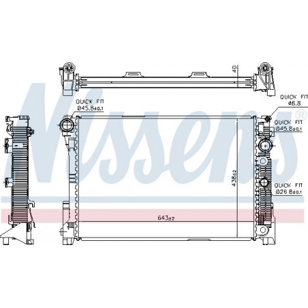 Radiator. engine cooling Engine radiator Manual fits. MERCEDES C T-MODEL S204 C W204 2.2D-3.0D -08.14 MERCEDES-BENZ C-CLASS T-Model (S204), Touring, 08.2007 - 08.2014 Nissens 67163