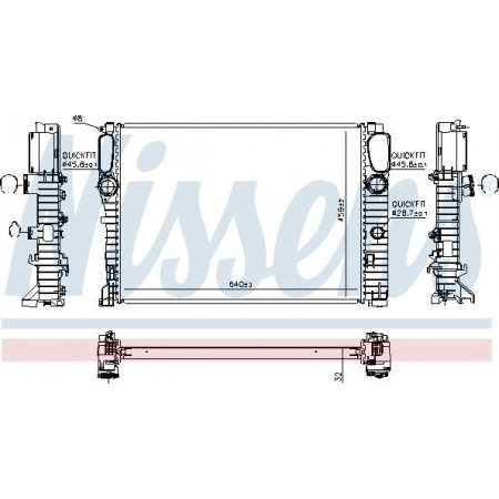 Radiator. engine cooling Engine radiator with the first matching elements fits. MERCEDES CLS C219 E T-MODEL S211 E W211 3.0D- MERCEDES-BENZ E-CLASS (W211), Sedan, 03.2002 - 03.2009 Nissens 67102A