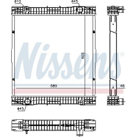 Radiator. racire motor Radiator motor fara cadru se potriveste. MERCEDES CITARO 2 CITARO O 530 OM457.934-OM909.921 01.98- MERCEDES-BENZ CITARO (O 530), Autobuz, 01.1998 - Nissens 67184