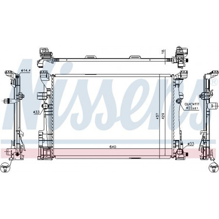 Radiator. engine cooling Engine radiator Manual fits. MERCEDES A W176 B SPORTS TOURER W245 B SPORTS TOURER W246 W242 CLA C MERCEDES-BENZ CLA Shooting Brake (X117), Touring, 01.2015 - 03.2019 Nissens 67186