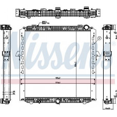 Radiador. refrigeración del motor Radiador del motor con ajuste de marco. MERCEDES ACTROS ACTROS MP4 - MP5 ANTOS AROCS 471.943-OM936.916 04.9 MERCEDES-BENZ ACTROS MP4 / MP5 (963-0-C), 07.2011 - Nissens 67175