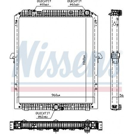 Termosifone. raffreddamento motore Radiatore motore con telaio EURO 6 adatto. MERCEDES ACTROS MP4 - MP5 ANTOS AROCS 471.943-OM936.916 07.1 MERCEDES-BENZ ACTROS MP4 / MP5 (963-0-C), 07.2011 - Nissens 67176
