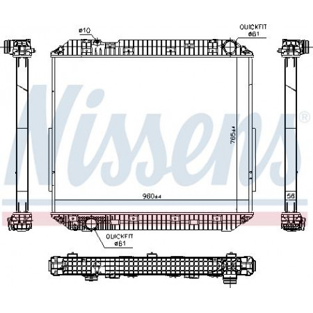 Radiator. engine cooling Engine radiator without frame EURO 6 fits. MERCEDES ACTROS MP4 - MP5 ANTOS AROCS 471.943-OM936.916 0 MERCEDES-BENZ AROCS (963-2-A), 01.2013 - Nissens 671780
