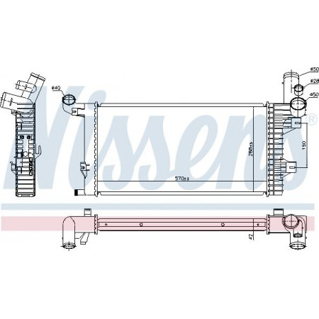 Radiator. motorkoeling Motorradiator zonder frame past. MERCEDES ATEGO ATEGO 2 OM900.911-OM925.920 01.98- MERCEDES-BENZ ATEGO 2 (970.27), 01.2004 - Nissens 67172