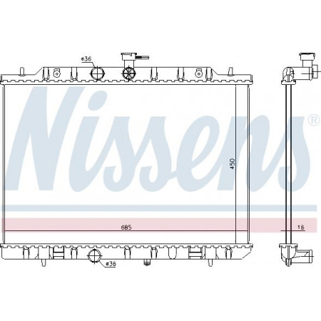 Radiador. resfriamento do motor O radiador do motor se encaixa. NISSAN ROGUE X-TRAIL II 2.0-2.5 NISSAN X-TRAIL (T31), Crossover, 03.2007 - 12.2018 Nissens 67365