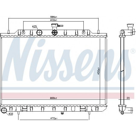 Radiator. motorkoeling Motorradiator past. NISSAN X-TRAIL X-TRAIL II 2.0D NISSAN X-TRAIL (T31), Crossover, 03.2007 - 12.2018 Nissens 67366