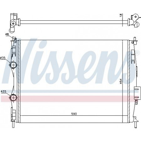 Radiador. resfriamento do motor Radiador do motor Ajustes manuais. NISSAN QASHQAI I 1.6-1.6LPG-2.0 NISSAN QASHQAI / QASHQAI +2 I (J10, NJ10, JJ10E), Crossover, 12.2006 - 04.2014 Nissens 67368