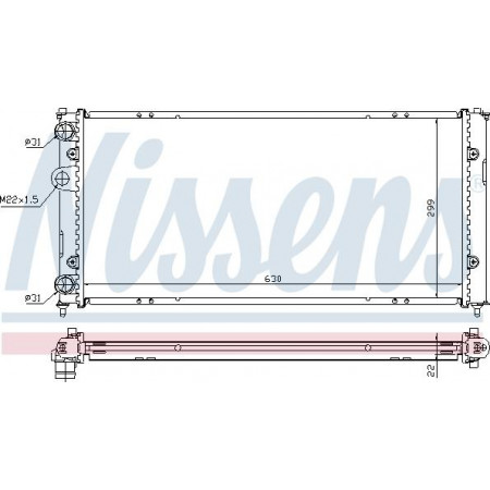 Radiator. motorkoeling Motorradiator past. SEAT CORDOBA CORDOBA VARIO IBIZA II VW CADDY II CADDY II-MINIVAN POLO POLO VW CADDY II (9K9A), Bestelwagen/MPV, 11.1995 - 01.2004 Nissens 673001