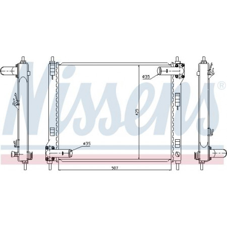 Radiator. engine cooling Engine radiator fits. NISSAN JUKE PULSAR 1.6 NISSAN PULSAR (C13), Hatchback, 08.2012 - Nissens 67370