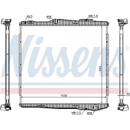 Radiator. racire motor Radiator motor fara cadru se potriveste. SCANIA PGRT DC11.08-DT16.08 03.04- SCANIA P,G,R,T - series (N320), 01.2003 - Nissens 672900
