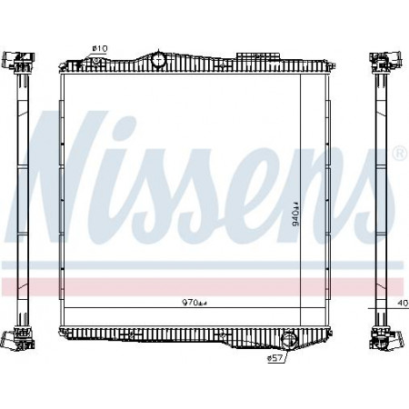 Radiator. engine cooling Engine radiator without frame fits. SCANIA PGRT DC09.108-DT16.08 03.04- SCANIA P,G,R,T - series (N320), 01.2003 - Nissens 672910