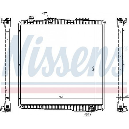 Radiator. engine cooling Engine radiator with frame fits. SCANIA PGRT DC09.108-DT16.08 03.04- SCANIA P,G,R,T - series (N320), 01.2003 - Nissens 67291