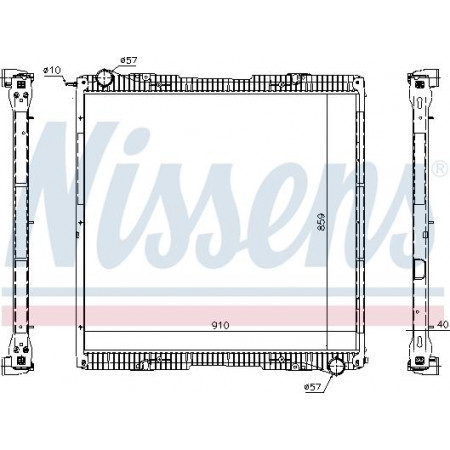 Radiateur. refroidissement du moteur Radiateur moteur avec cadre adapté. SCANIA PGRT DC09.108-DT12.18 03.04- SCANIA P,G,R,T - série (N320), 01.2003 - Nissens 67292