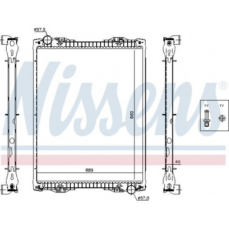 Radiator. engine cooling Engine radiator with frame fits. SCANIA K LPGRS N BUS PGRT DC09.108-OC9.G05 01.03- SCANIA K - series (IB4X2 OMNILINE), Bus, 01.2006 - Nissens 67259A
