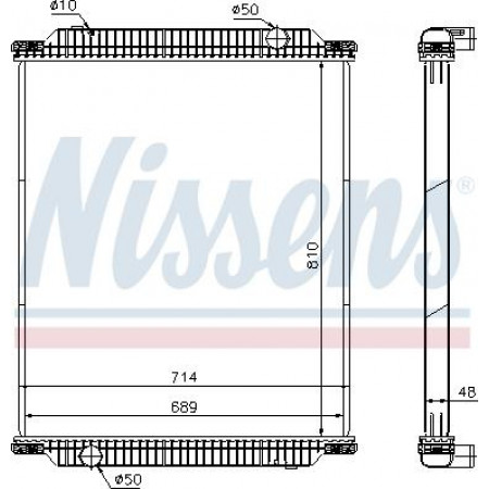 Radiator. engine cooling Engine radiator without frame fits. RVI PREMIUM dCi11B-43-MIDR06.02.26W-4 04.96- RENAULT TRUCKS PREMIUM, 04.1996 - Nissens 672570