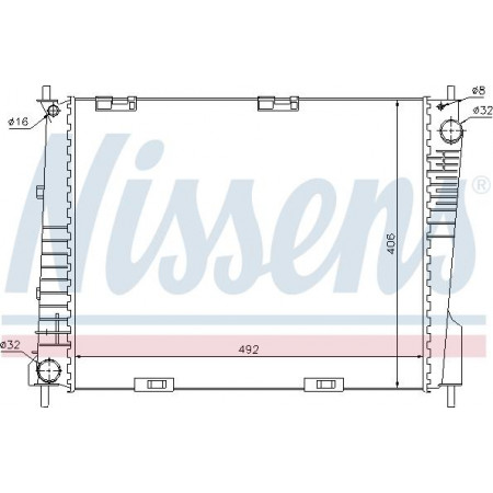 Radiador. resfriamento do motor Radiador do motor Ajustes manuais. NISSAN MICRA III RENAULT CLIO III CLIO III-HATCHBACK MODUS 1.2-1.6 RENAULT CLIO III Grandtour (KR0/1_), Touring, 02.2008 - Nissens 67283