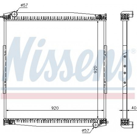Radiator. engine cooling Engine radiator without frame fits. MAN LIONS COACH LIONS STAR SCANIA IRIZAR PB NEOPLAN CENTROLINE NEOPLAN Skyliner, Bus, 09.1973 - Nissens 67282