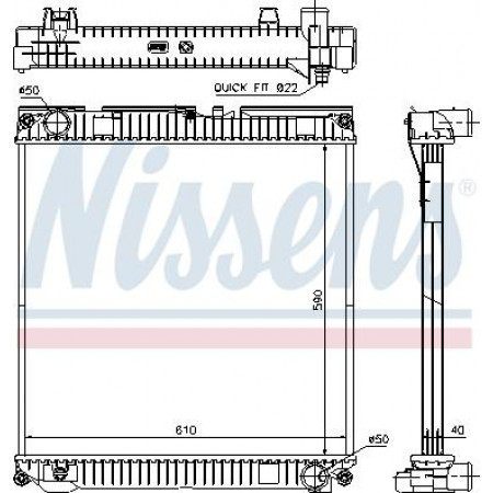 Radiator. engine cooling Engine radiator without frame fits. MAN TGL I TGL II D0834LFL40-D0836LFLAF 01.04- MAN TGL (N14 / TG-L), 01.2004 - Nissens 67224A