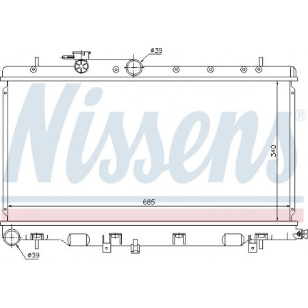 Radiator. motorkoeling Motorradiator past. SUBARU LEGACY III OUTBACK 2.0-2.5-3.0 SUBARU OUTBACK (BE, BH), Touring, 10.1998 - 08.2003 Nissens 67709