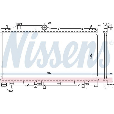 Radiator. engine cooling Engine radiator fits. SUBARU FORESTER IMPREZA 2.5 SUBARU IMPREZA (GR, GH, G3), Hatchback, 03.2007 - 05.2014 Nissens 67724