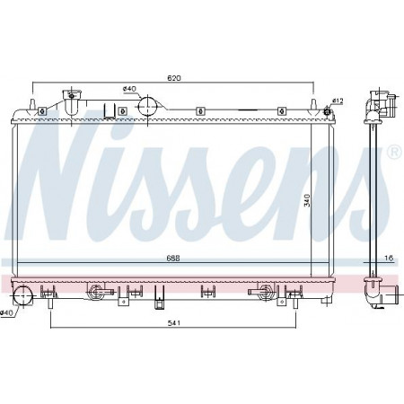 Radiator. motorkoeling Motorradiator past. SUBARU FORESTER IMPREZA LEGACY IV 1.5-2.5 SUBARU LEGACY IV (BL), Sedan, 09.2003 - 12.2015 Nissens 67725