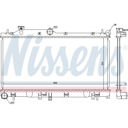 Radiator. motorkoeling Motorradiator past. SUBARU FORESTER IMPREZA LEGACY IV OUTBACK XV 1.5-2.5 SUBARU FORESTER (SH_), Crossover, 12.2007 - Nissens 67723