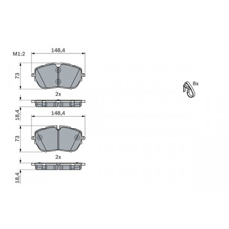 Set remblokken.schijfrem Set remblokken Voor past. DS DS 4 II DS 7 DS 9 CITROEN C5 AIRCROSS C5 X OPEL ASTRA L G PEUGEOT 308 (LB_), Hatchback Van, 03.2015 - BOSCH 0 986 494 946