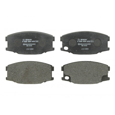 Conjunto de pastilhas de freio a disco Conjunto de pastilhas de freio dianteiro-traseiro se encaixa. MITSUBISHI CANTER FE5 FE6 VI 2.8D-4.9D 07.86- MITSUBISHI ROSA, Ônibus, 03.2012 - BOSCH 0 986 494 442