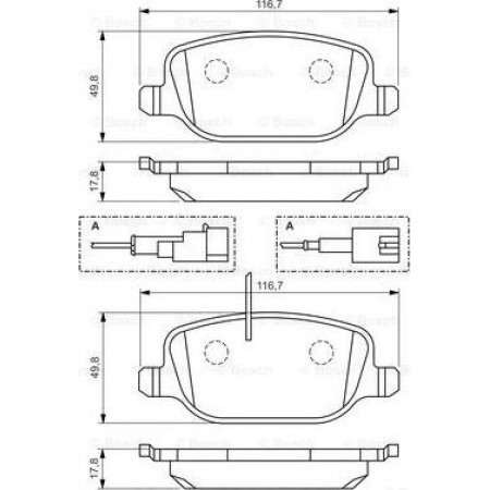 Remblokset ALFA ROMEO GIULIETTA (940_), Hatchback Van, 04.2011 - BOSCH 0 986 494 466