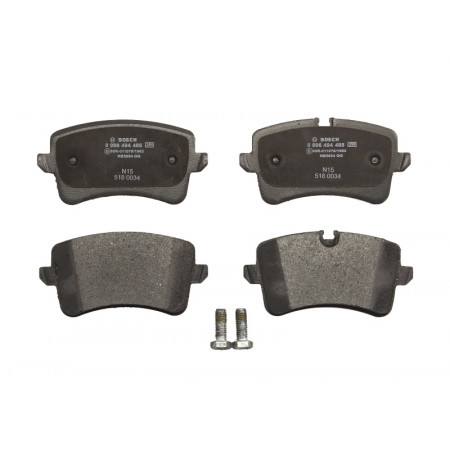 Bremsbelagsatz. Scheibenbremse. Bremsbelagsatz hinten mit Ergänzungen. AUDI A4 B8 A5 A6 ALLROAD C7 A6 C7 A7 PORSCHE M AUDI A5 (8T3), Coupé, 06.2007 - 01.2017 BOSCH 0 986 494 488